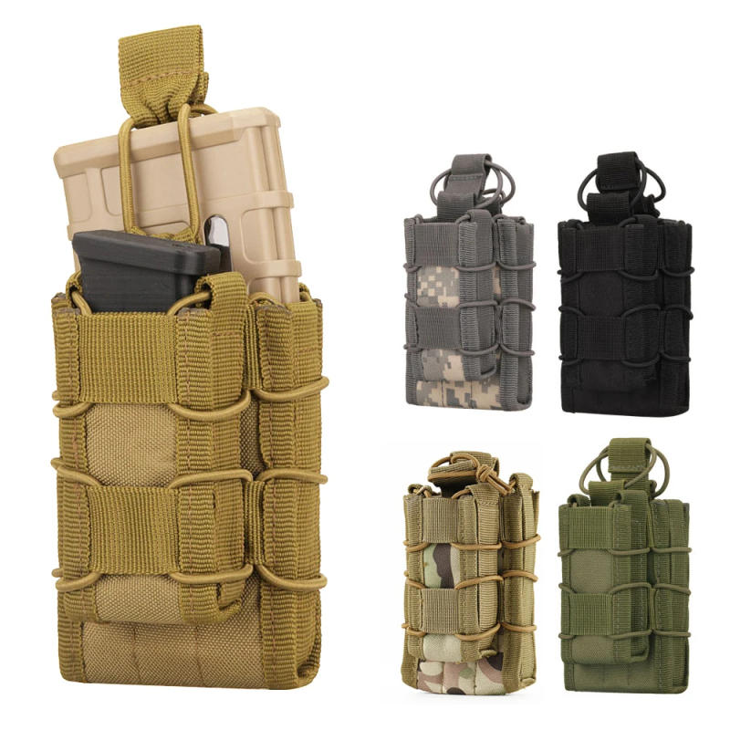 Description Picture 2 of itemMolle Tactical Magazine Pouch Double Decker Single Airsoft Tactical AR M4 AR15 Rifle Pistol 9mm Mag Carrier Pouches Accessories