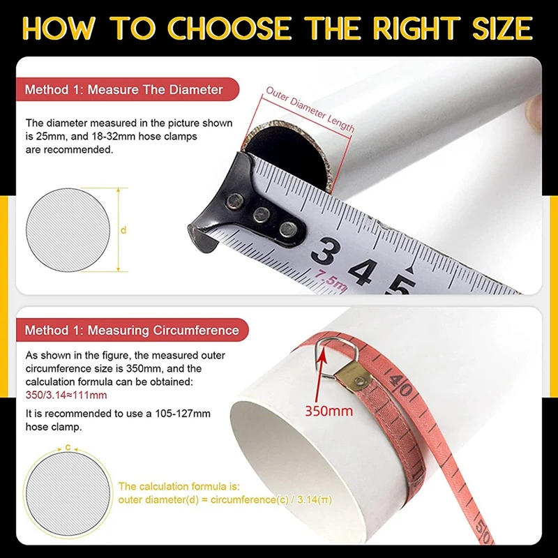 Description Picture 4 of itemHot 120Pcs Stainless Steel Worm Gear Hose Clamps Duct Clamp Adjustable Hose Clamp Fuel Line Clamp For Plumbing