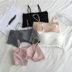Women's Cotton Bra Female Tube Top Bra Women's Suspender Underwear Beautiful Tank Top Seamless Comfort Sport Bra Lace Tops