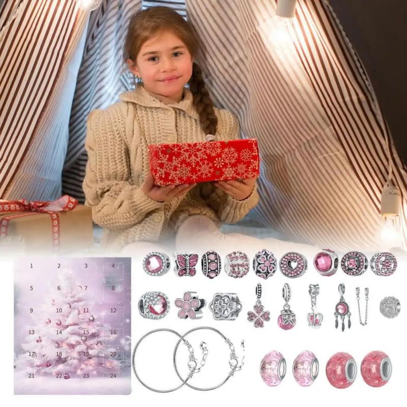Description Picture 4 of item2023 Christmas Advent Calendar Woman Diy Jewelry Bracelets Kit Girls Countdown Calendar Jewelry Box Christmas Gift For Girl Kid