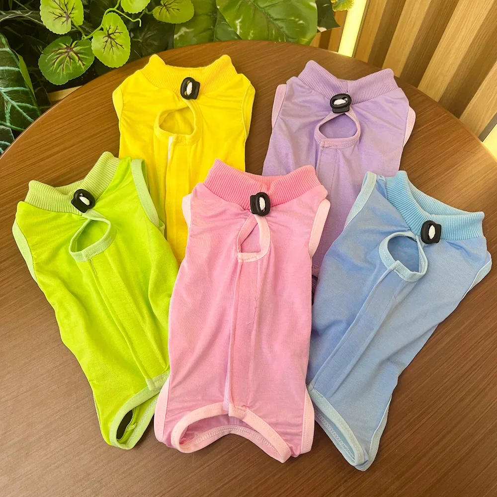 Description Picture 4 of itemAnti Licking Pet Cat Clothes Girls Kitten Overall Pajamas Cat Clothes Recovery Suit Female Jumpsuit Cat Sterilization Vest Shirt