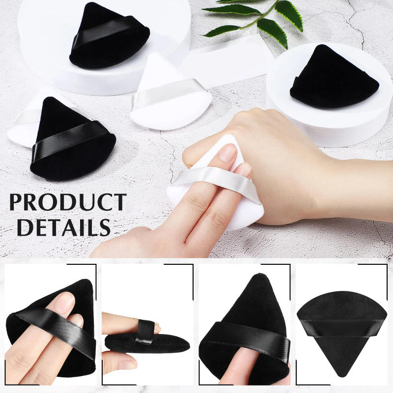 Description Picture 2 of itemWholesale 50Pcs Triangle Velvet Powder Puff Make Up Sponges for Face Eyes Contouring Shadow Seal Cosmetic Foundation Makeup Tool