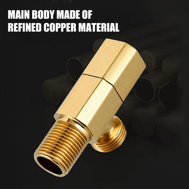 Description Picture 3 of itemAll Copper Octagonal Valve 4 Points Wall Water Outlet on-off Valve Bathroom Cold and Hot Control Water Stop Valve Switch Plating
