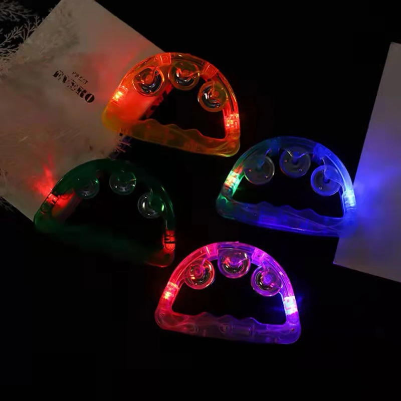 Description Picture 4 of item1pc LED Light Up Tambourine Percussion LED Noisemakers Flashing Jingles Rattle Bell for Concert Nightclub Sports Events