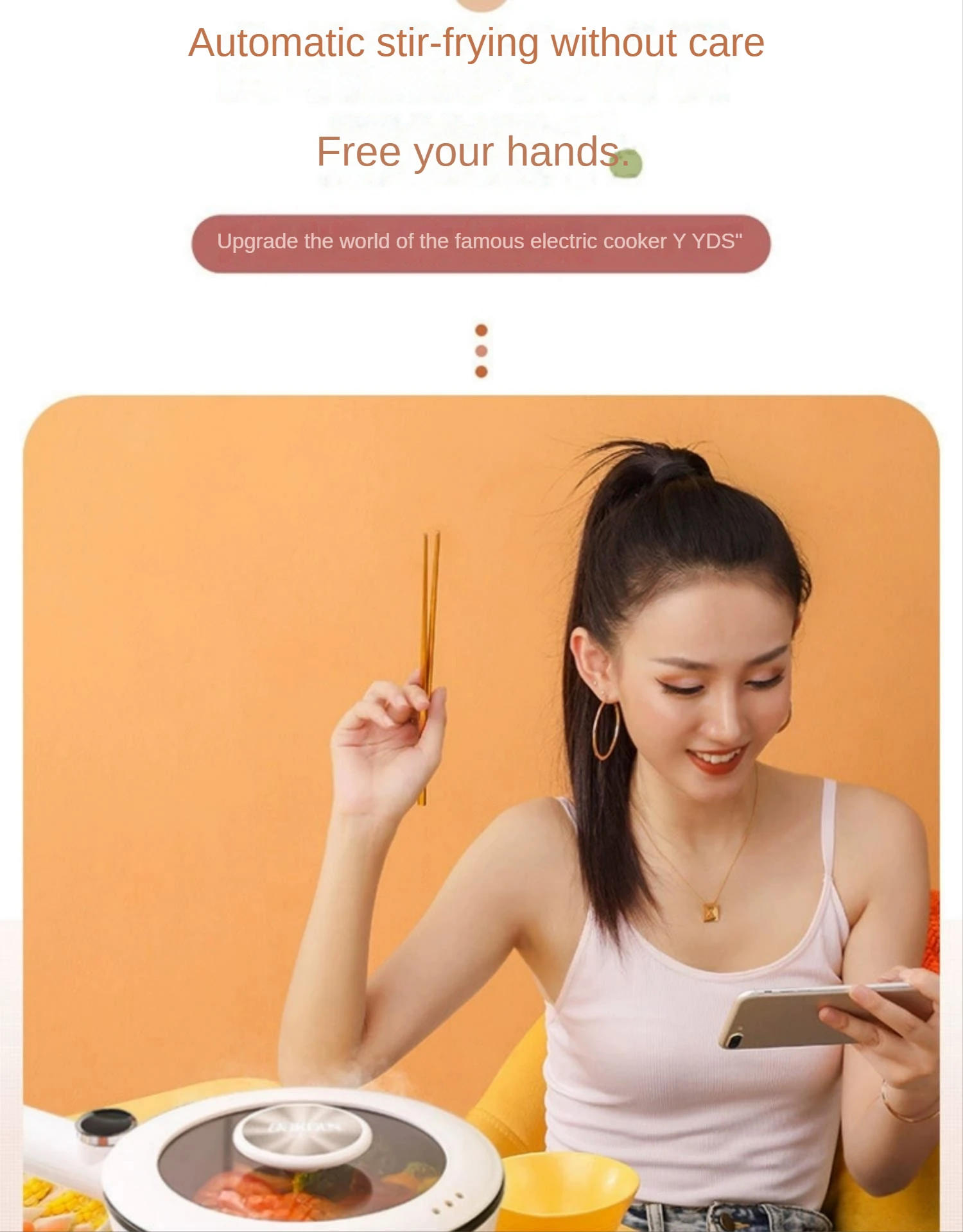 Description Picture 4 of itemFull automatic household frying machine Multi functional split small electric cooker 2 to 3 people for cooking intelligent