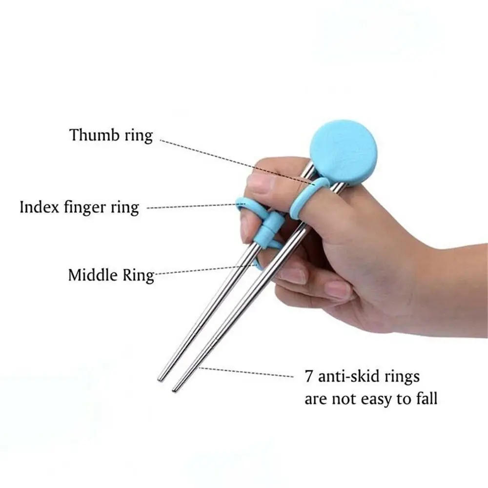 Description Picture 5 of itemChildren Kids Portable Cartoon Practice Chopsticks Training Chopsticks Eating Training Learning Helper Tableware