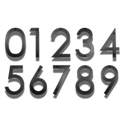 FuWell Modern Floating Doorplate 3D Three-dimensional Creative Individual Number Door Identification Signboard 6-inch Black