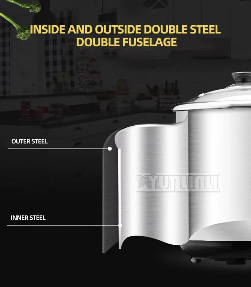 Description Picture 4 of itemHousehold Multifunctional Stainless Steel Stew Pot High Capacity Electric Slow Cooker Home Appliances