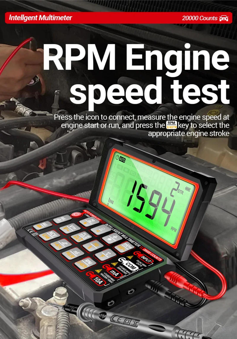 Description Picture 6 of itemANENG 623 Car Multimeter RPE Engine speed test Digital Auto AC/DC Voltage/Current Meters Induction Diode Capacitance Tester