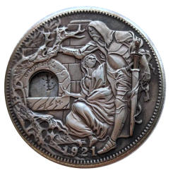 Movable Mechanism Holy Grail Coin USA Hobo Nickel Wandering Removeable Sword Collectible