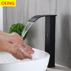 Matte Black Sensor Bathroom Faucet Cold and Hot Deck Mounted Tap Short and Tall Smart infrared Sink Mixer