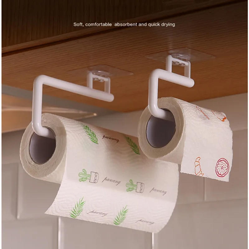 Description Picture 3 of item1Pcs Kitchen Tissue Holder Hanging Toilet Roll Paper Holder Towel Rack Kitchen Bathroom Cabinet Door Hook Holder Organizer