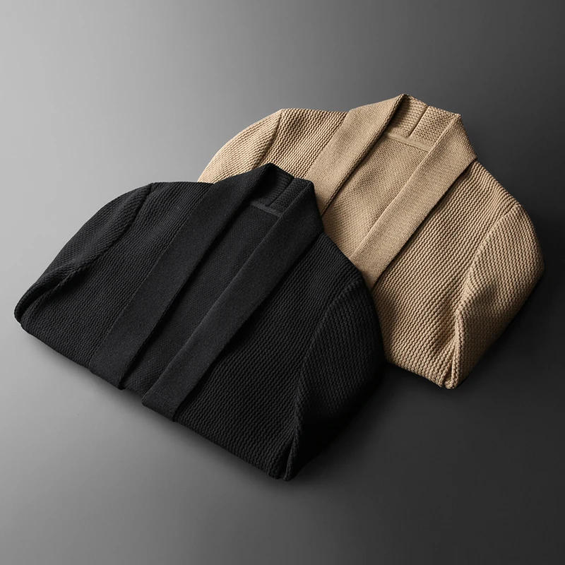 Description Picture 3 of itemMinglu Wool Cardigan Autumn Winter Mens Sweaters Luxury Computer Knitted Solid Color Casual Man Sweaters Male Outerwear 4XL