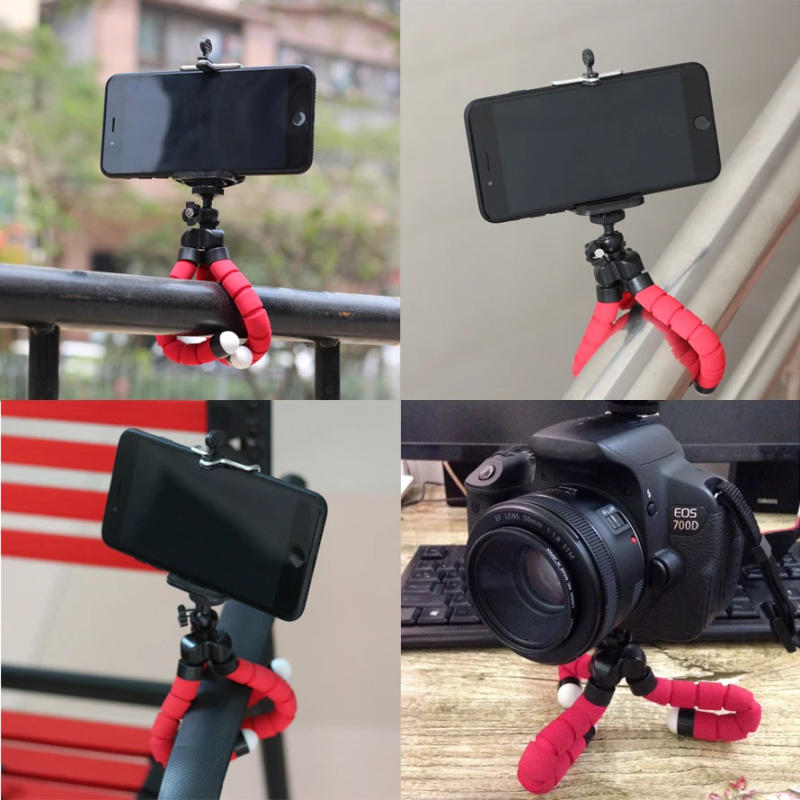 Description Picture 2 of itemMobile Cell Phone Holder Flexible Octopus Tripod Stand Holder Sponge Lazy Remote Controller Bluetooth Photo Accessories
