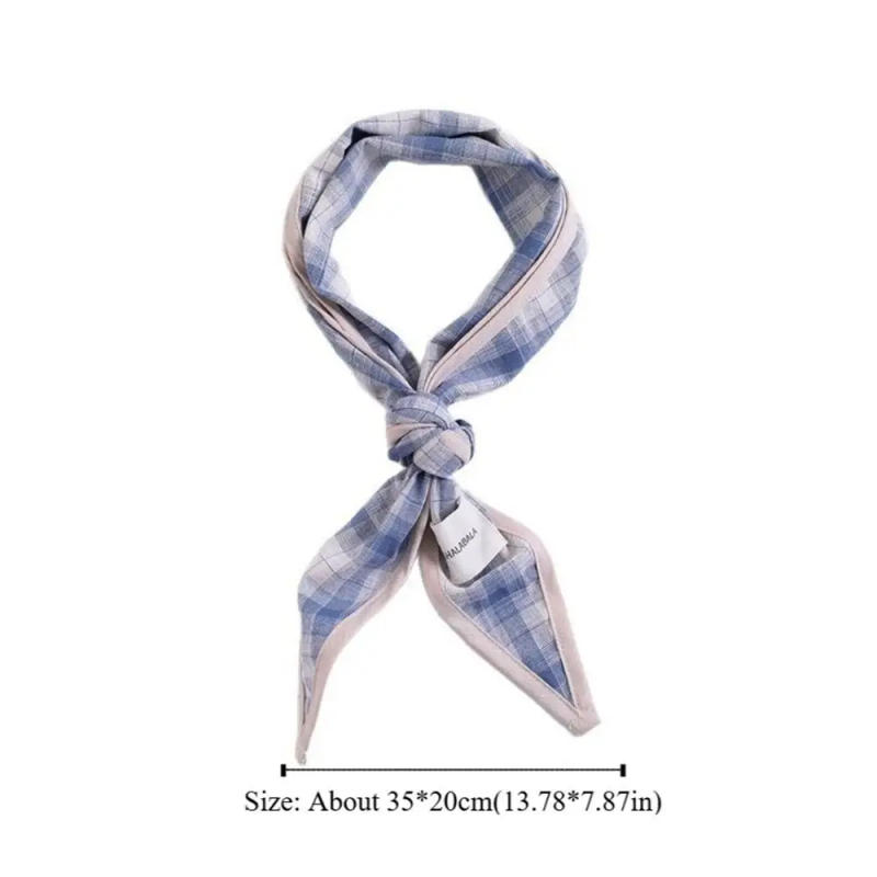 Description Picture 2 of itemRetro Korean Children's Scarf Plaid Sweet Triangle Bandana Boys Girls Striped Waist Scarf Spring Autumn
