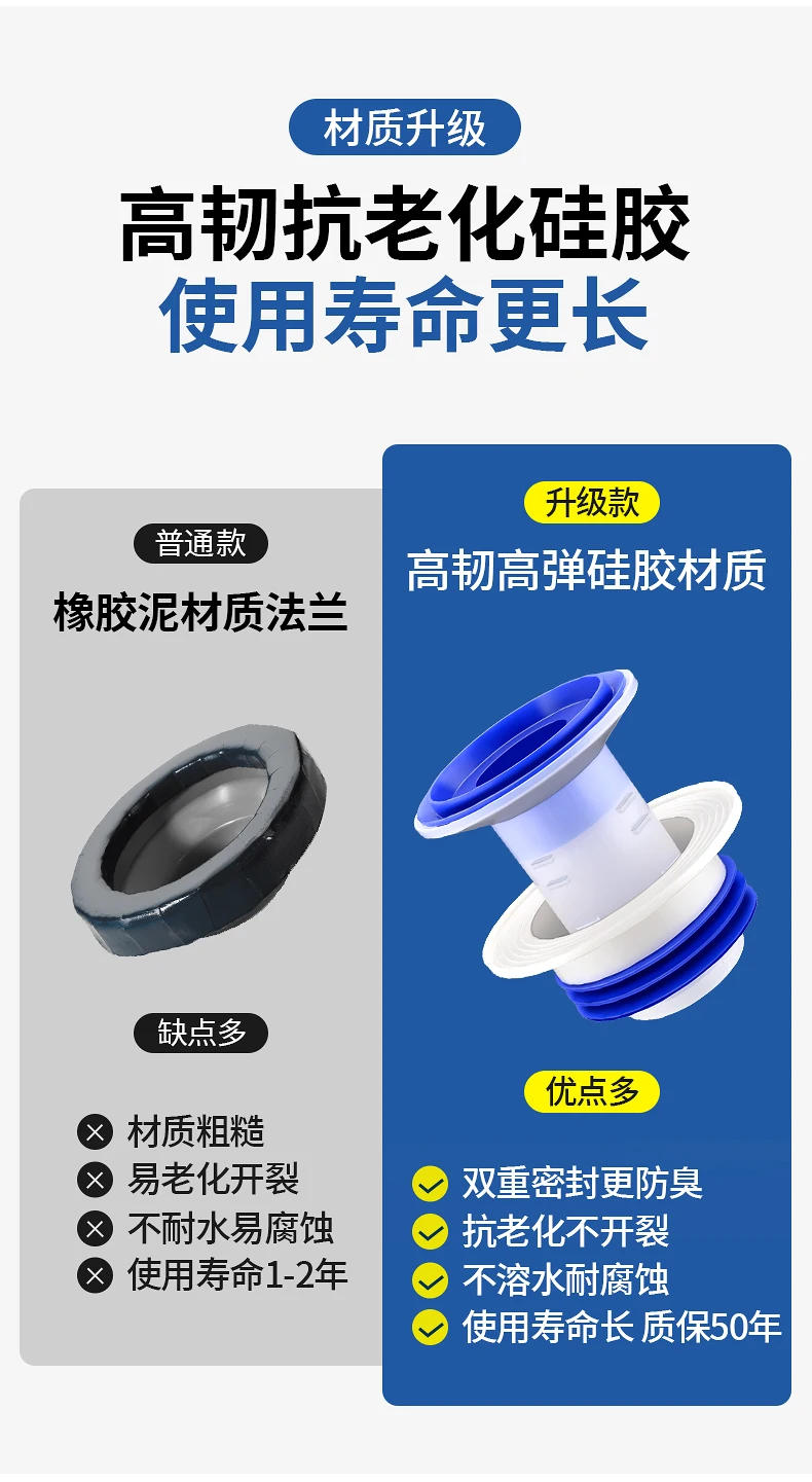 Description Picture 3 of itemToilet flange sealing ring thickened sewer toilet deodorant and anti-leakage bottom seat accessories
