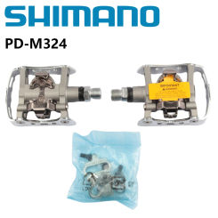 Shimano SPD Pedals PD-M324 Multi Purpose MTB Clipless Clip Touring Mountain Bike Bicycle PD-M324 Silver MTB Touring