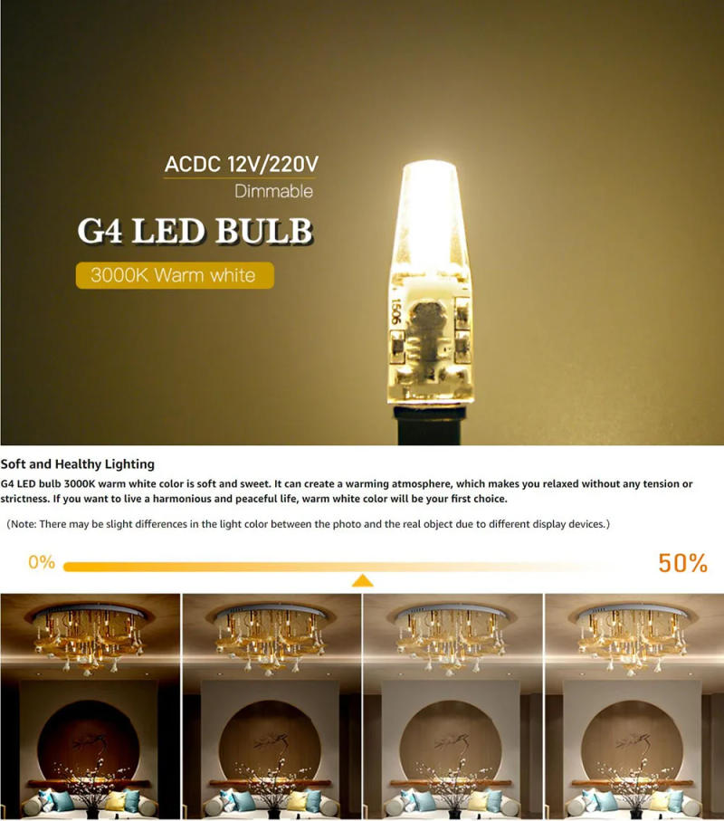 Description Picture 2 of item10PCS LED COB Lamp 6W Bulbs Dimmable G4 mini COB AC DC 12V 220V Candle Lights Replace 30W 40W Halogen for Chandelier Spotlight