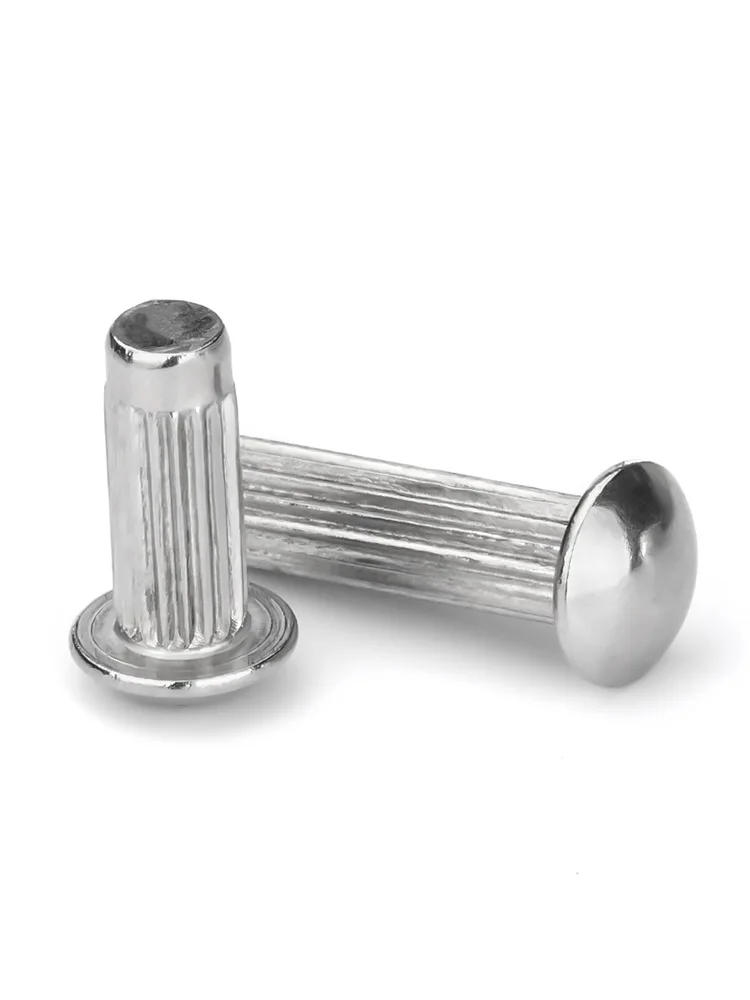 Description Picture 4 of itemSemi Button Round Head Knurled Shank Solid Rivet GB827 for Label Name Plate M2 M2.5 M3 M4 M5 A2-70 304 Stainless Steel