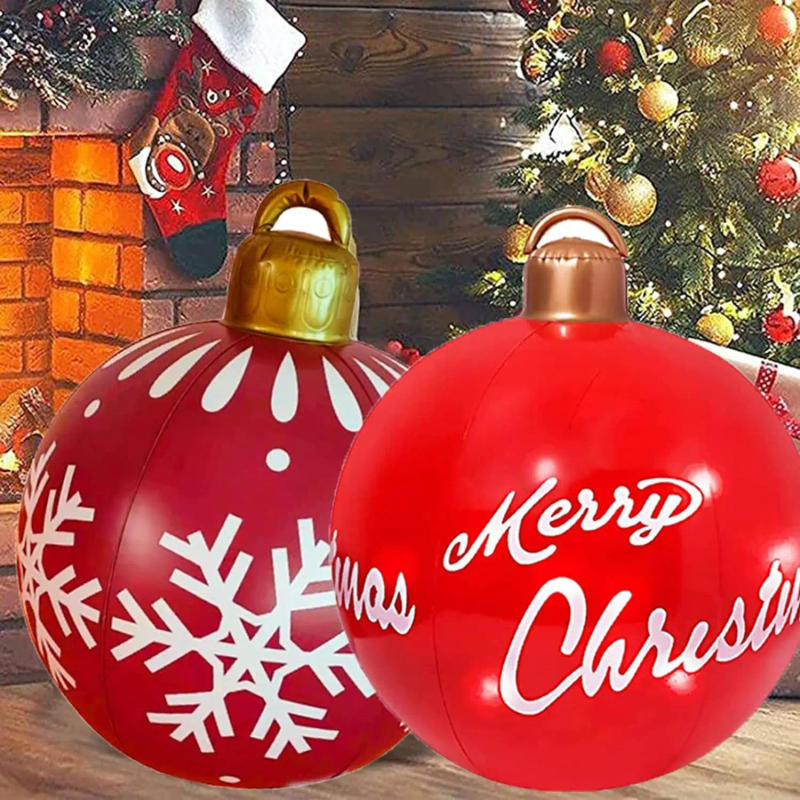 Description Picture 5 of item60cm Outdoor Christmas Inflatable Decorated Ball PVC Giant Big Large Balls Xmas Tree Decorations Toy Ball Without Light Ornament