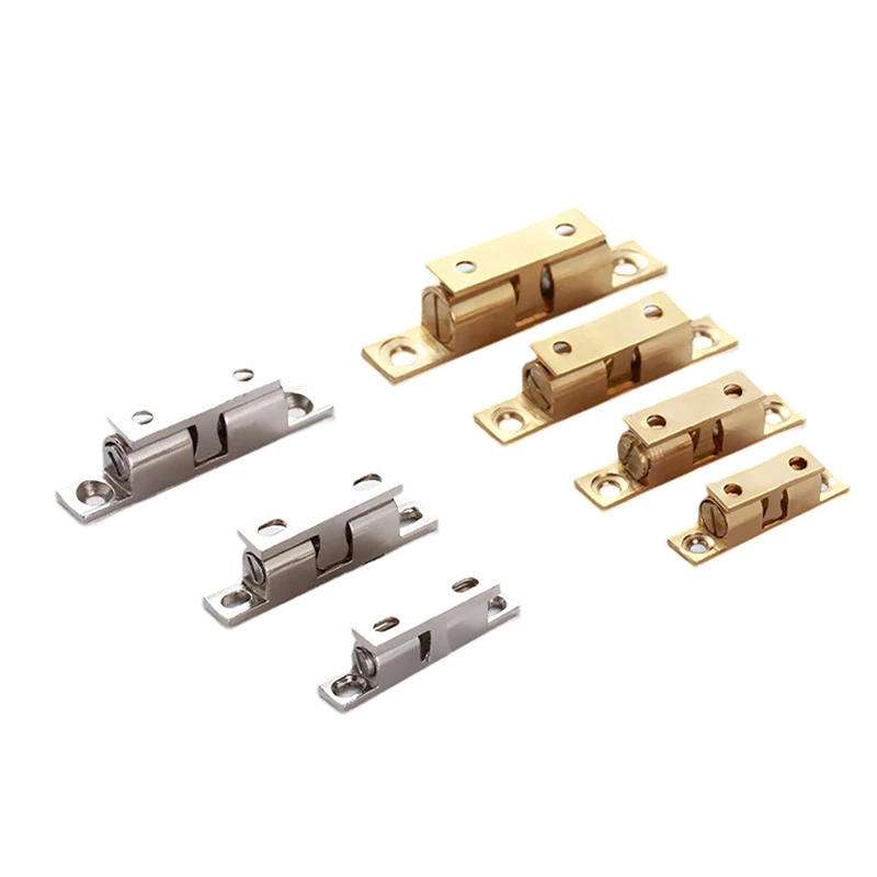 Description Picture 2 of item1PC Brass Touch Beads Lock Door Spring Clip Cabinet Door Catches Silver Double Ball Catch Cabinet Door Latch 42/50/60/70mm