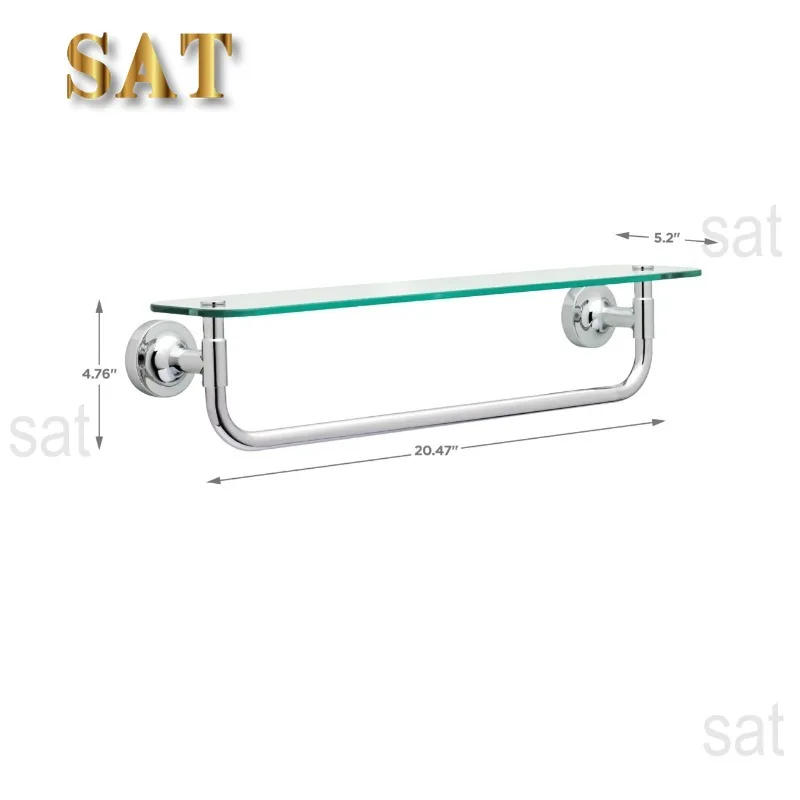 Description Picture 5 of itemBetter Homes & Gardens Chandler 18" Towel Bar With Glass Shelf, Chrome