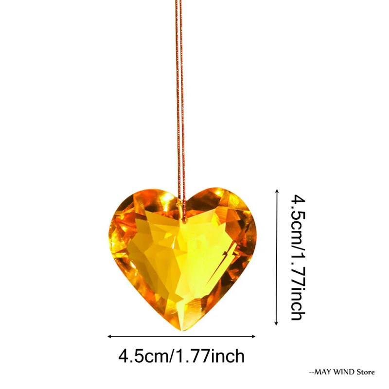 Description Picture 2 of item45mm Hanging Heart Suncatcher Prism Pendant Crafts for Home Office Garden Decoration Rainbow Maker Window Pendant 2025 Xmas Gift