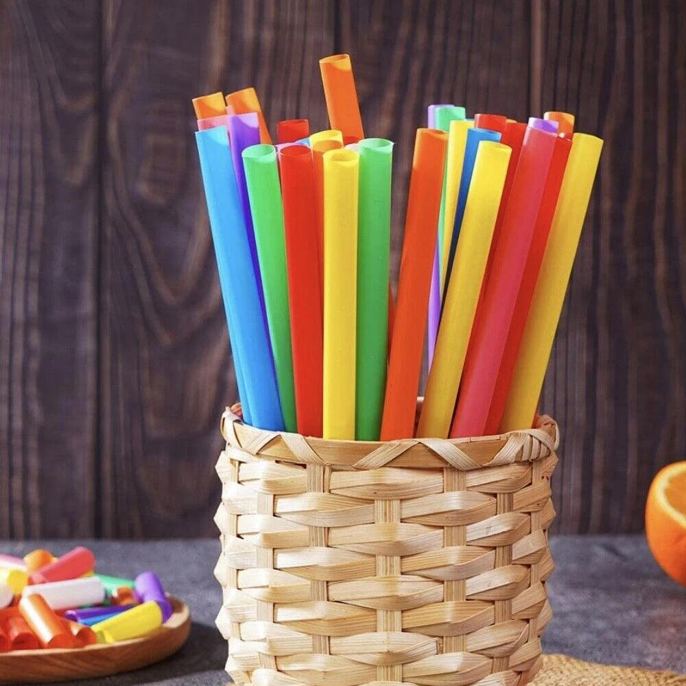 Description Picture 4 of item100-600Pcs Large Color Drinking Straws Bubble Tea Straw MilkTea Straws Big Milkshake Straws Party Wedding Bar Home Accessories