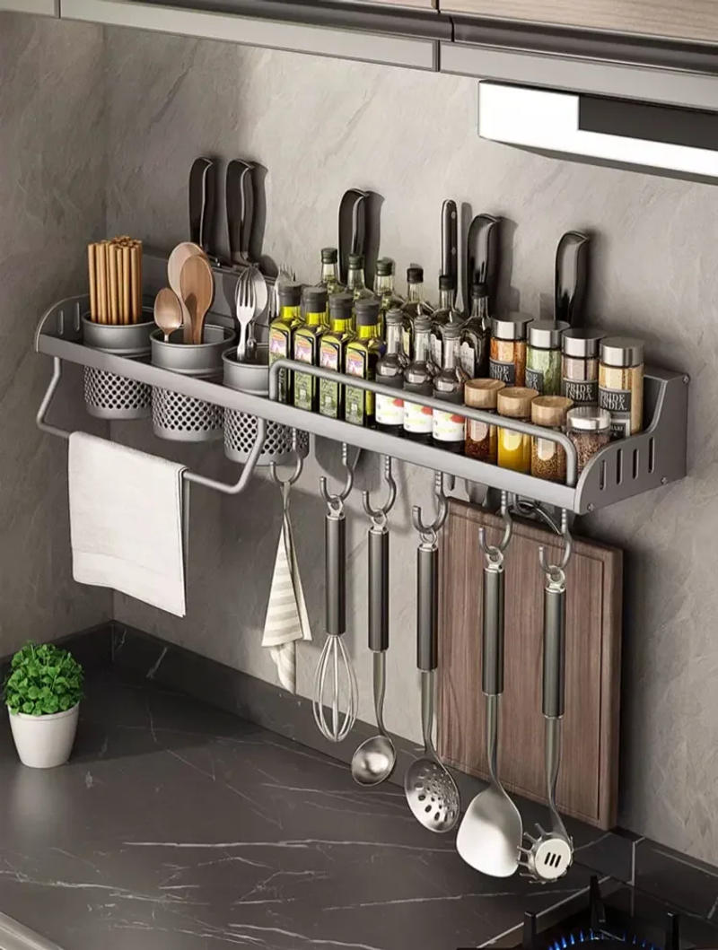 Description Picture 4 of item50cm Kitchen Spice Storage Knives Holder Knife Stand Spice Rack Organizer Knives Holder Spoon Chopsticks Rest Hanging Organizers