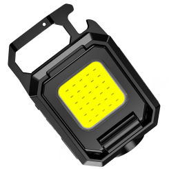 XPE Mini Keychain Light 800mAh COB LED Pocket Flashlight Type-C USB Rechargeable IPX4 Waterproof for Outdoor Camping Hiking