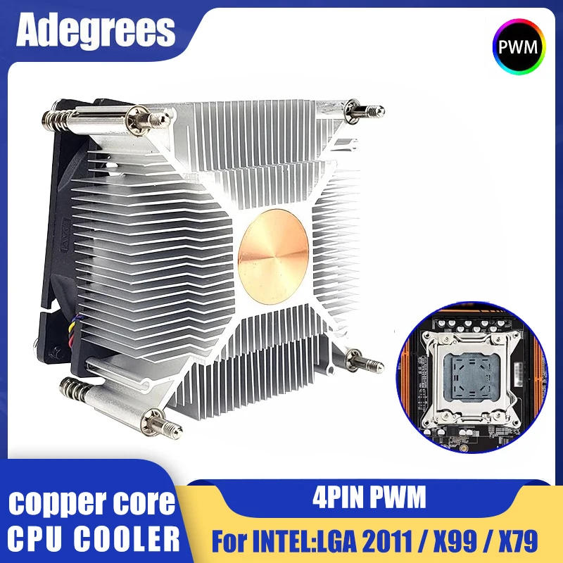 Description Picture 2 of item80MM CPU Air Cooler 4PIN PWM Cooling PC Radiator Fan for Intel 2011 X79 X99 CPU Fan Ventilador