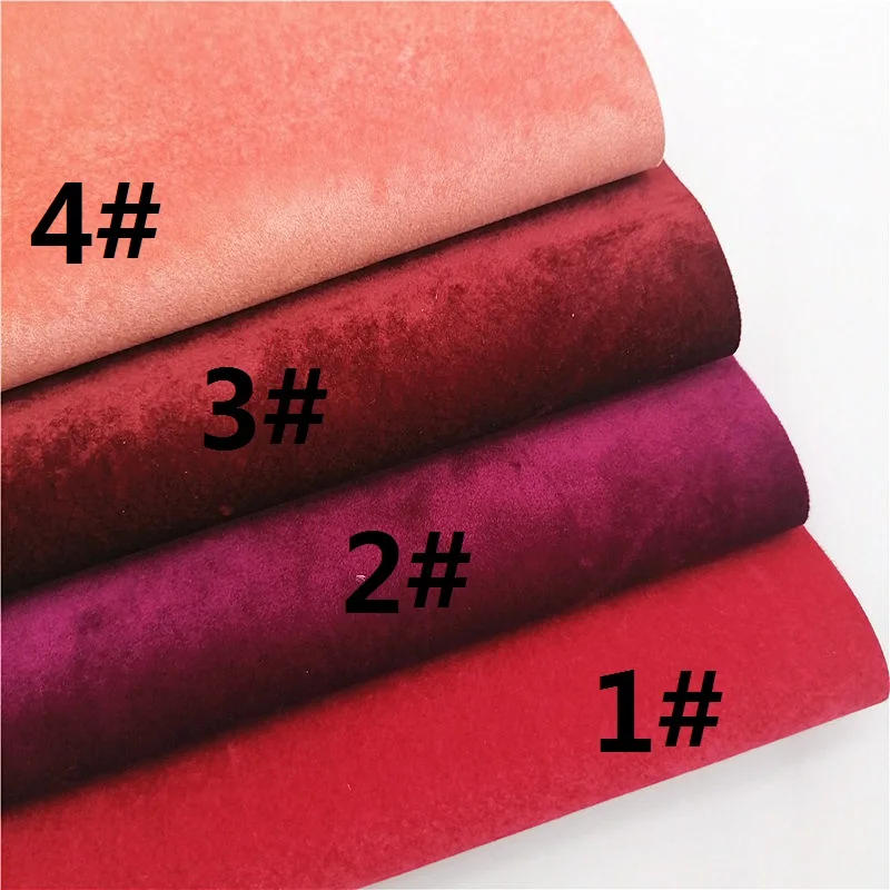 Description Picture 2 of itemPink Red Velvet Synthetic Leather Fabric Hairy Faux Leather felt Backing For Bags Shoes Bows DIY Craft Sheets Mini Rolls W002