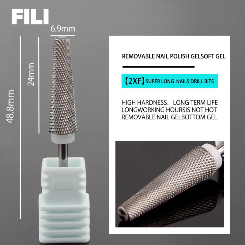 Description Picture 5 of item5 In 1 Bits Extra Long Carbide Tungsten Nail Drill Bits Nail Milling Cutter Manicure File UV Gel Nail Polish Remove Drill Bit