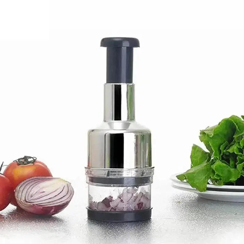 Description Picture 4 of itemManual Stainless Steel Garlic Press Onion Chopper Vegetable Dicer Kitchen Gadget Handheld Food Processor Multi-Purpose Grinder