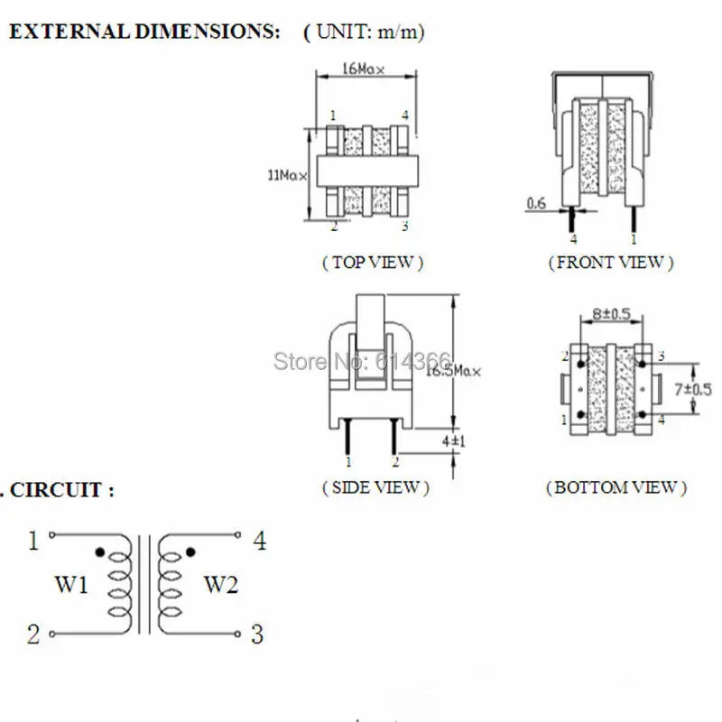 Description Picture 3 of item5PCS UU9.8 7~10mH 7*8mm Common Mode Choke Inductor 10mH For Filter Pitch