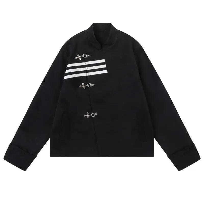 Description Picture 2 of item2024 Autumn New Blazer Men Women Stand Collar Metal Buckle Loose Casual Streetwear Fashion Suit Jacket Blazers Cityboy Clothing