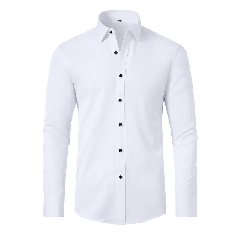 Description Picture 5 of itemAnti-Wrinkle Men Shirt Long Sleeves Dress Shirts For Men Slim Fit Camisa Social Business Blouse White Office Shirt S-4XL