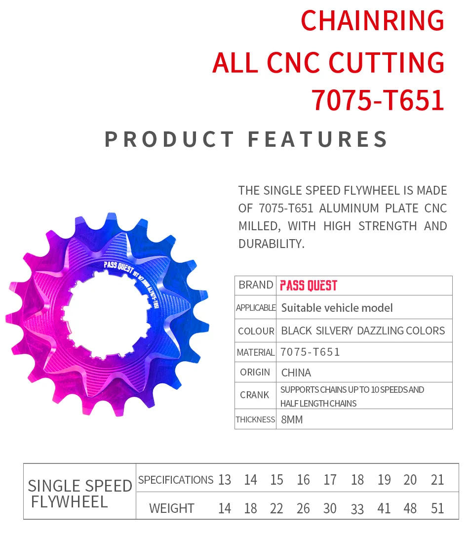 Description Picture 3 of itemPASS QUEST Single speed freewheel and spacer For shiman0 8/9/10speed Soil Slope Bicycle Sstreet Climbing Bicycle Black/Colorful