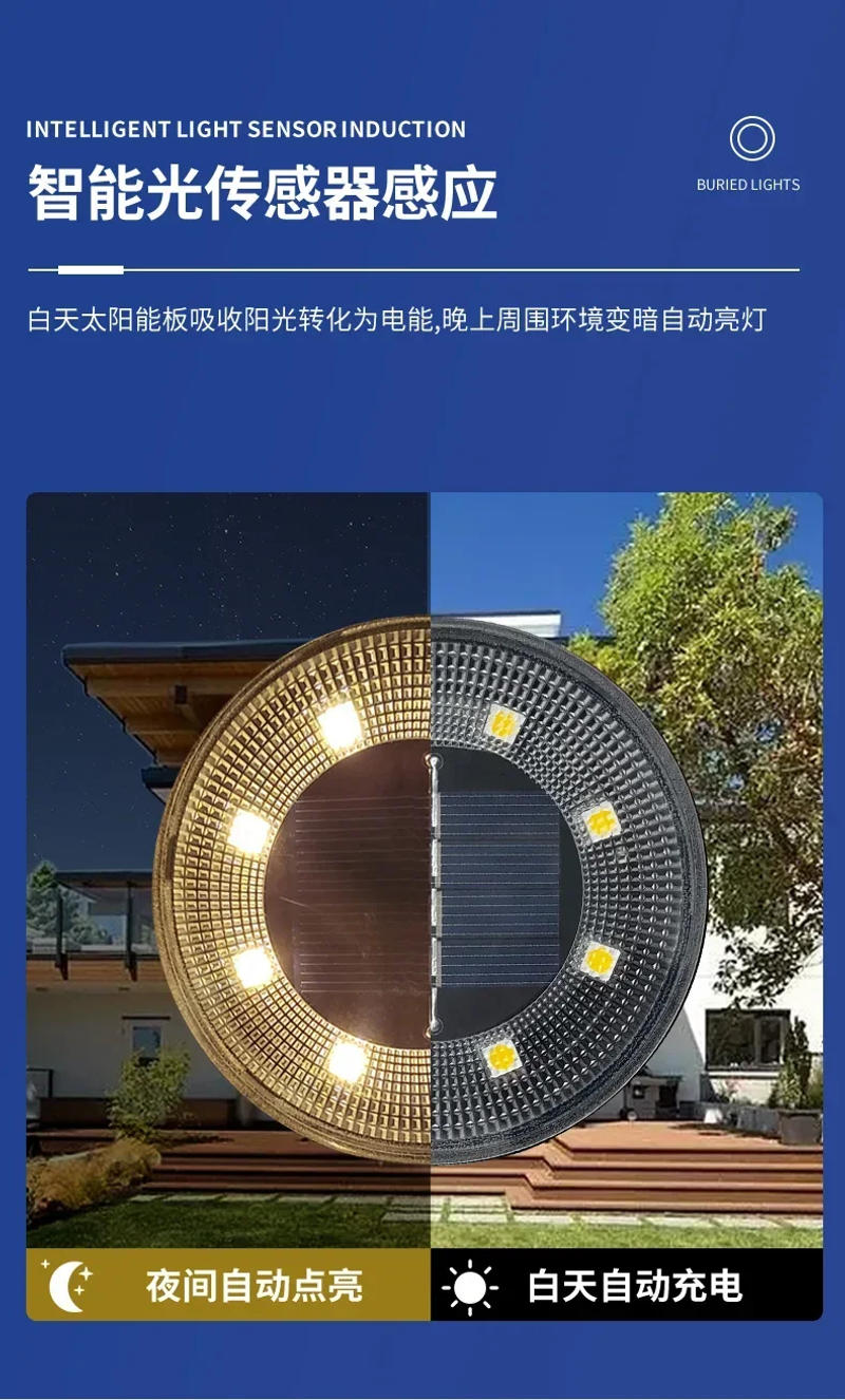 Description Picture 6 of itemControl Solar Underground Light garden Solar Lamp Lawn Lamp Outdoor Yard Lamp Inductive Tree Hanging Ground Intelligent Light