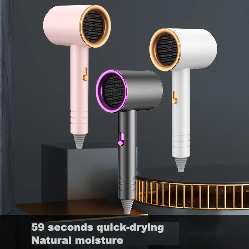 Description Picture 2 of itemElectric Hair Dryer Blue Negative Ion Hot Cold Wind Silent Hair Dryer For Use Suitable For Home Salonblue Light Quick Hairdryer