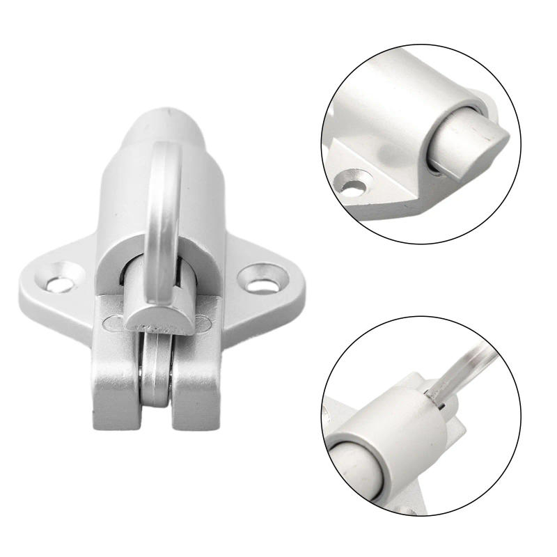Description Picture 5 of itemAluminum Alloy Door Latch Automatic Spring Bounce Door Bolt Home Hardware Gate Safety Latch Lock With Screws Drop Shipping