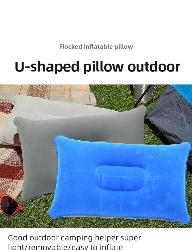Description Picture 6 of itemPortable Fold Inflatable Air Pillow Outdoor Travel Sleeping Camping PVC Neck Stretcher Backrest Plane Comfortable Pillow