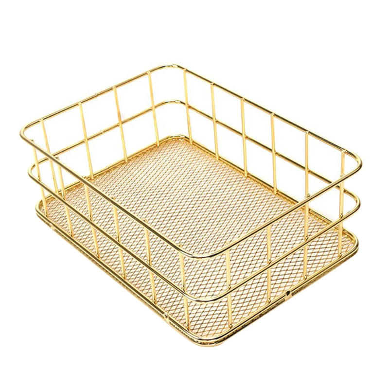 Description Picture 6 of itemNew 1PC Gold Metal Iron Makeup Pen Storage Basket Office Desktop Sundries Makeup Brushes Holder Table Cosmetics Organizer Basket