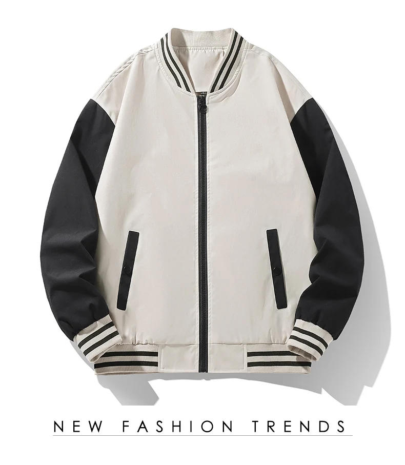 Description Picture 6 of itemBomber jacket men's high street patchwork block trench coat youth casual fashion vestede baseball uniform jacket M-5XL