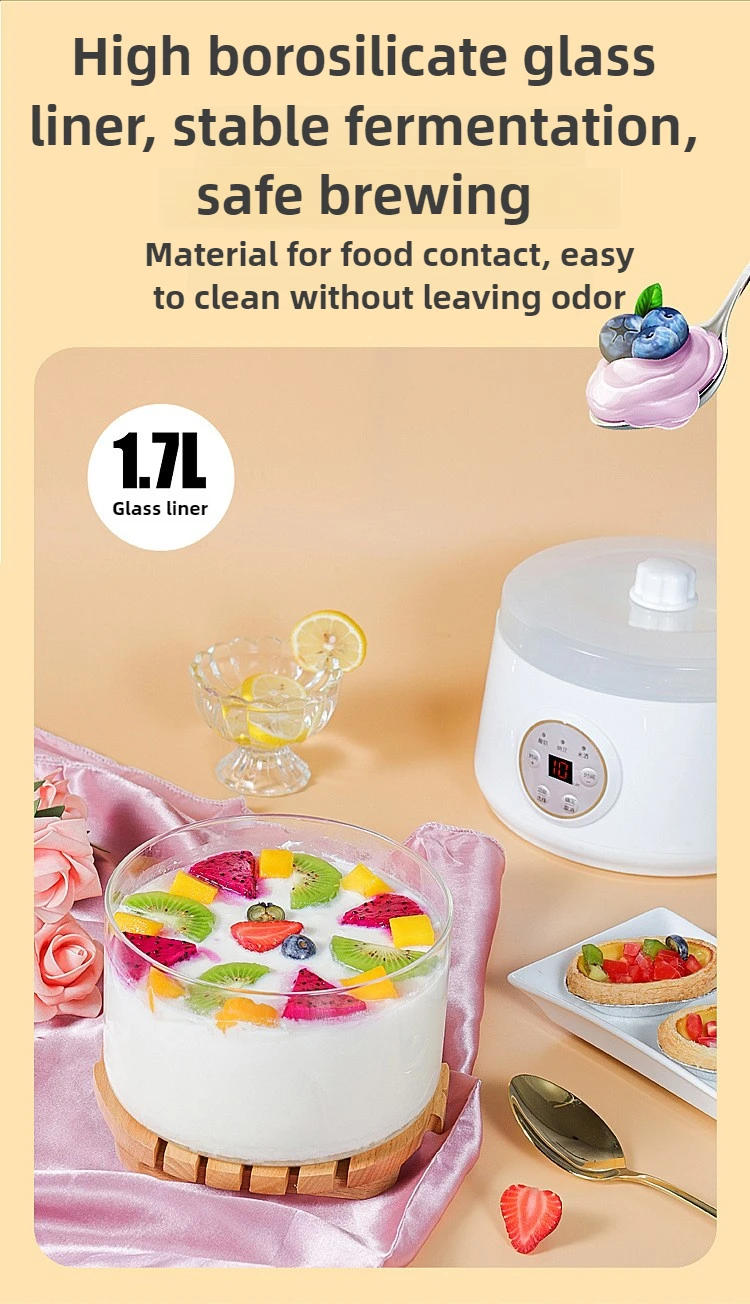 Description Picture 4 of item1.7L Yogurt Machine with Glass Liner Intelligent Multi-functional Self-made Yogurt Machine Can Be Timed and Energy-saving 3-in-1