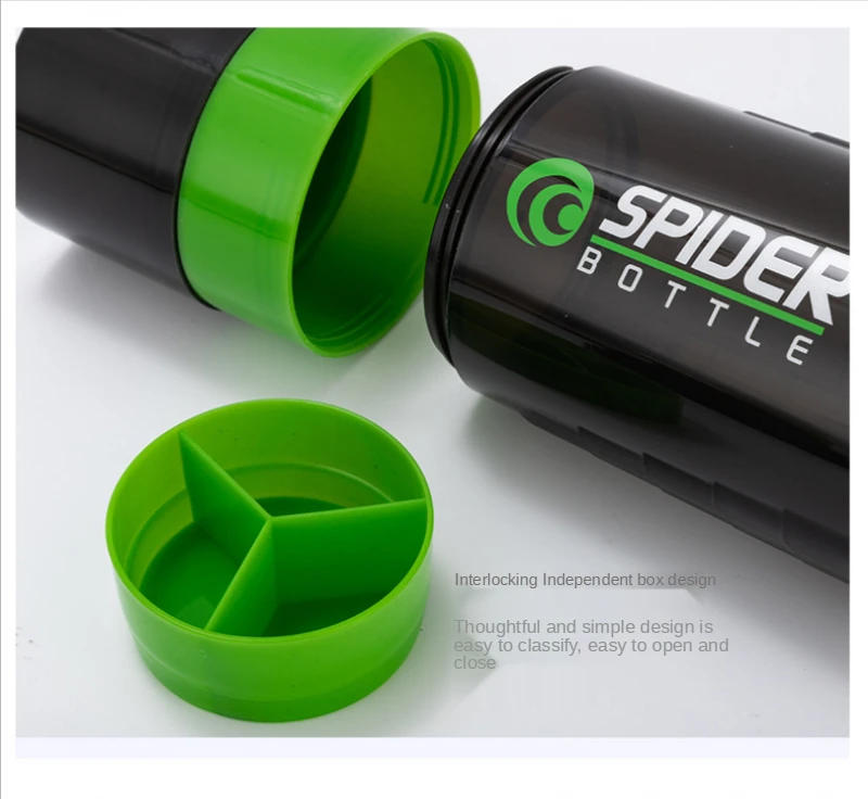 Description Picture 5 of item3 Layers Shaker Protein Bottle Powder Shake Cup Large Capacity Water Bottle Plastic Mixing Cup Body-Building Exercise Bottle