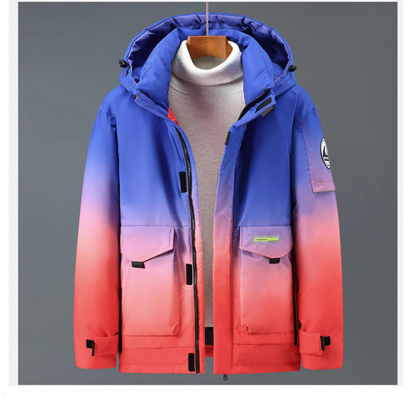 Description Picture 6 of itemPlus Size Parka Men 9XL 10XL Thick Jacket Winter Casual Fashion Gradient Jacket Coat Male Winter Outdoor Outerwear Big Size 10XL