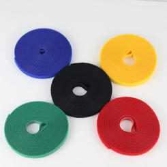 5M DIY Reusable Nylon Cable Ties Manager Winder Cable Clip Ties Hook Loop Strap Ribbon Wire Strap Seal Office Desktop Management