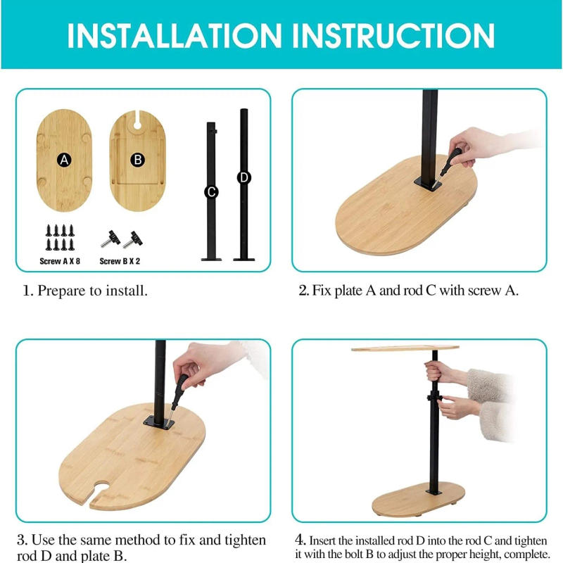 Description Picture 4 of itemWooden Bathtub Side Tray,Bamboo Bathtub Tray Table,Height Adjustable Freestanding Bath Caddy Tray Bathtub Side Table Home Spa