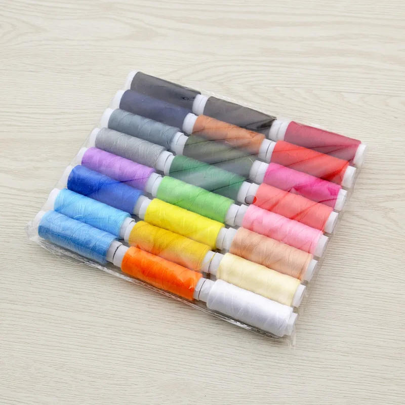 Description Picture 5 of item100% Polyester Yarn Sewing Thread Roll Machine Hand Embroidery 150 Meter Each Spool Durable For Home Sewing Kit